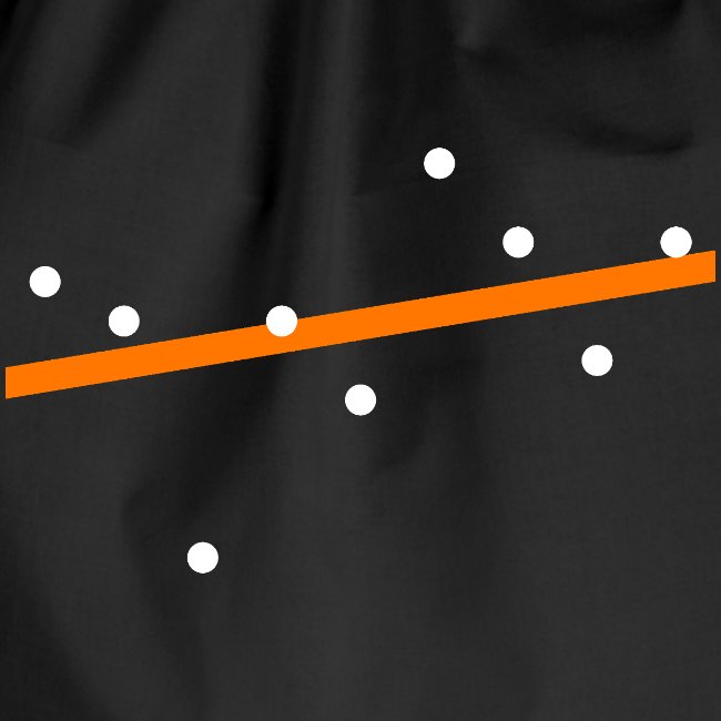 Design Vorderseite Punkte weiß und Linie orange