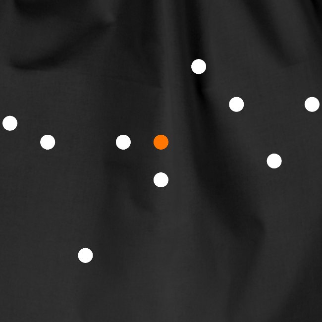 Design Rückseite Punkte weiß und orange