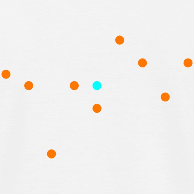 Design Rückseite Punkte orange und blau