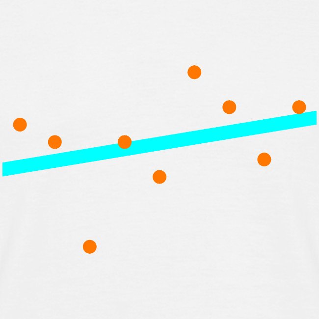 Design Vorderseite Punkte orange und Linie blau